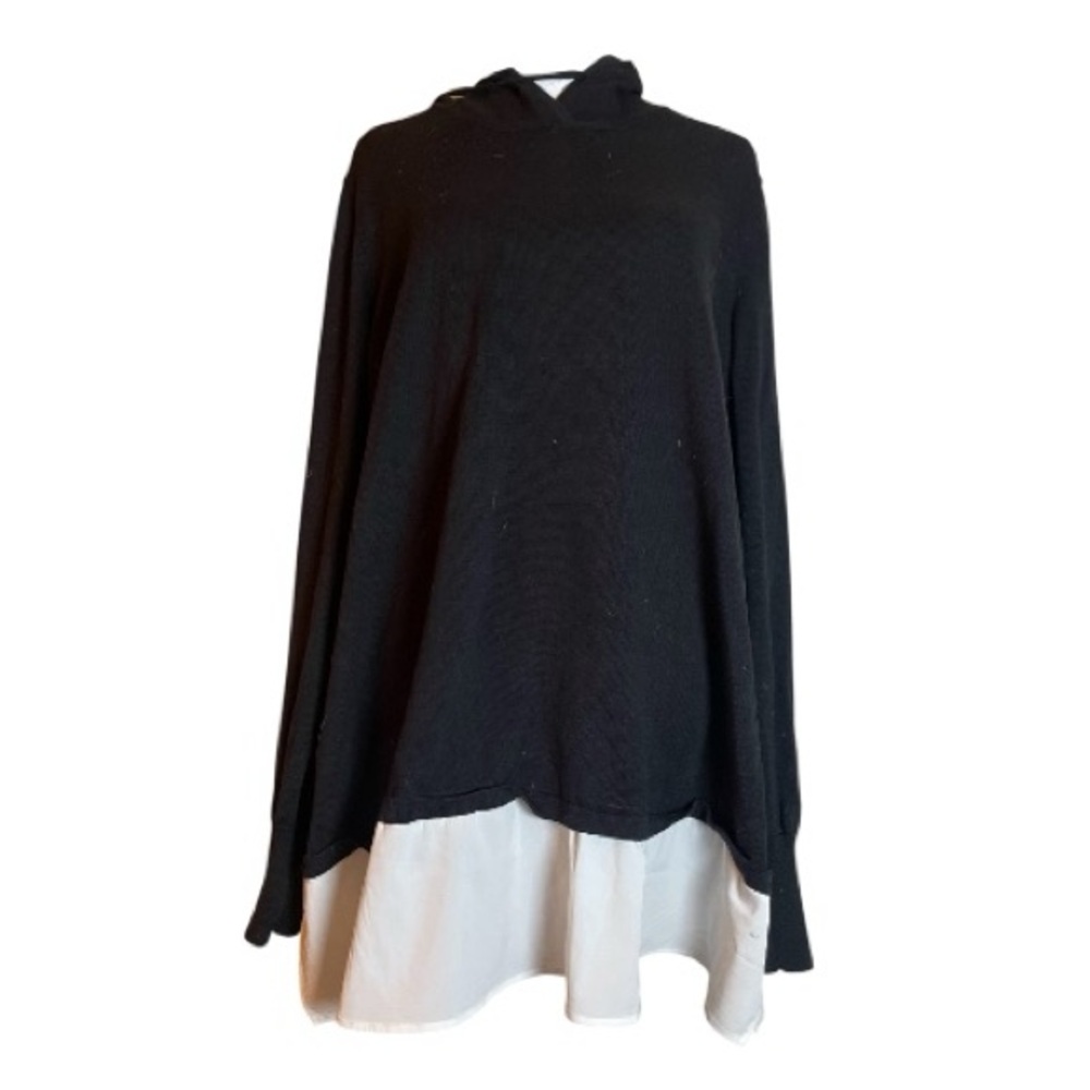 Susan Graver Black And White Hooded Sweater. Size 3X.